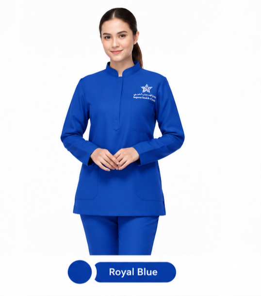 medical uniform chinese collar [ with logo ]