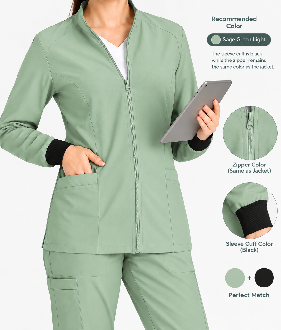 Natural Uniforms Women's Warm up Solid Scrub Jacket
